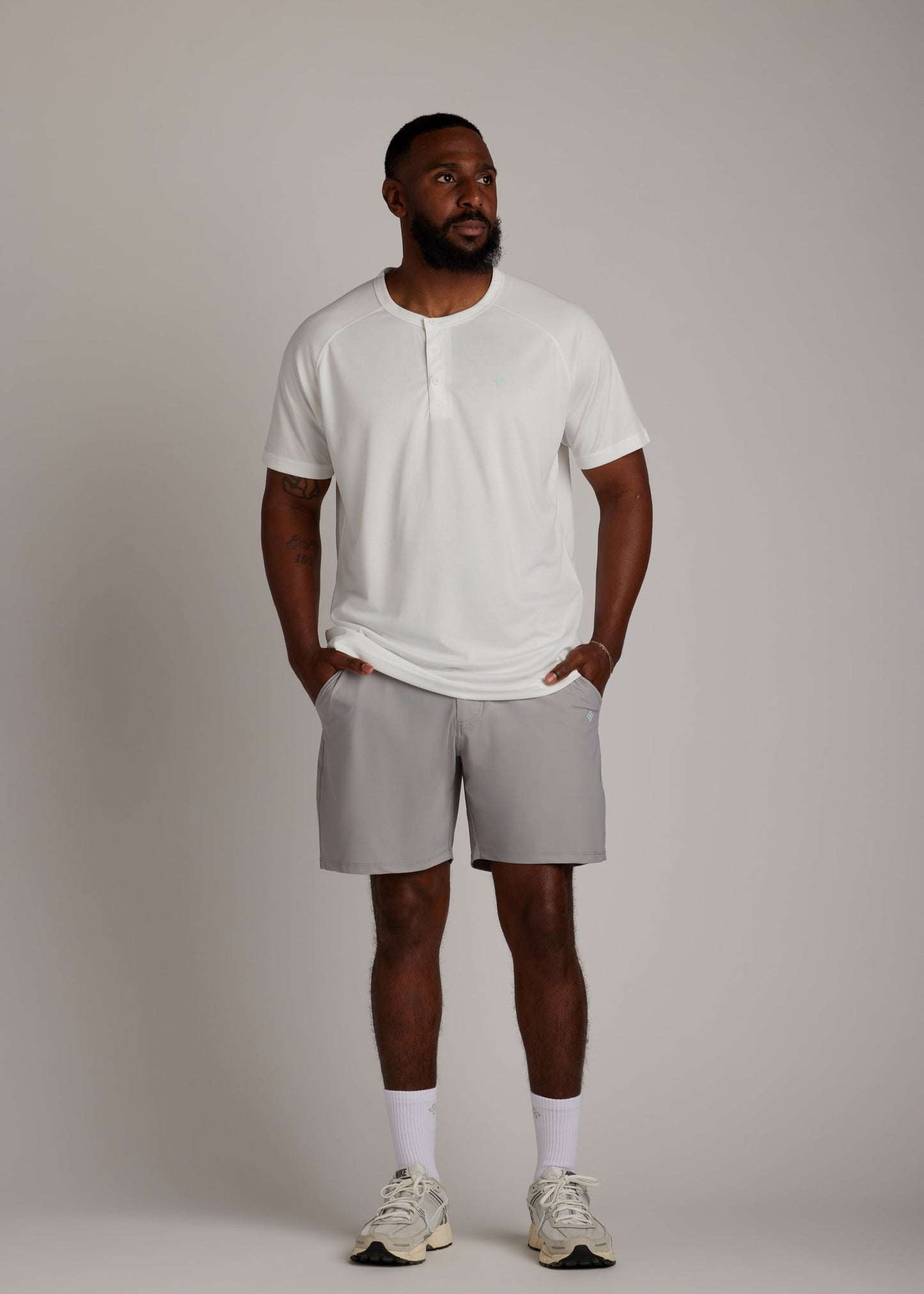 White 3 Button Tee