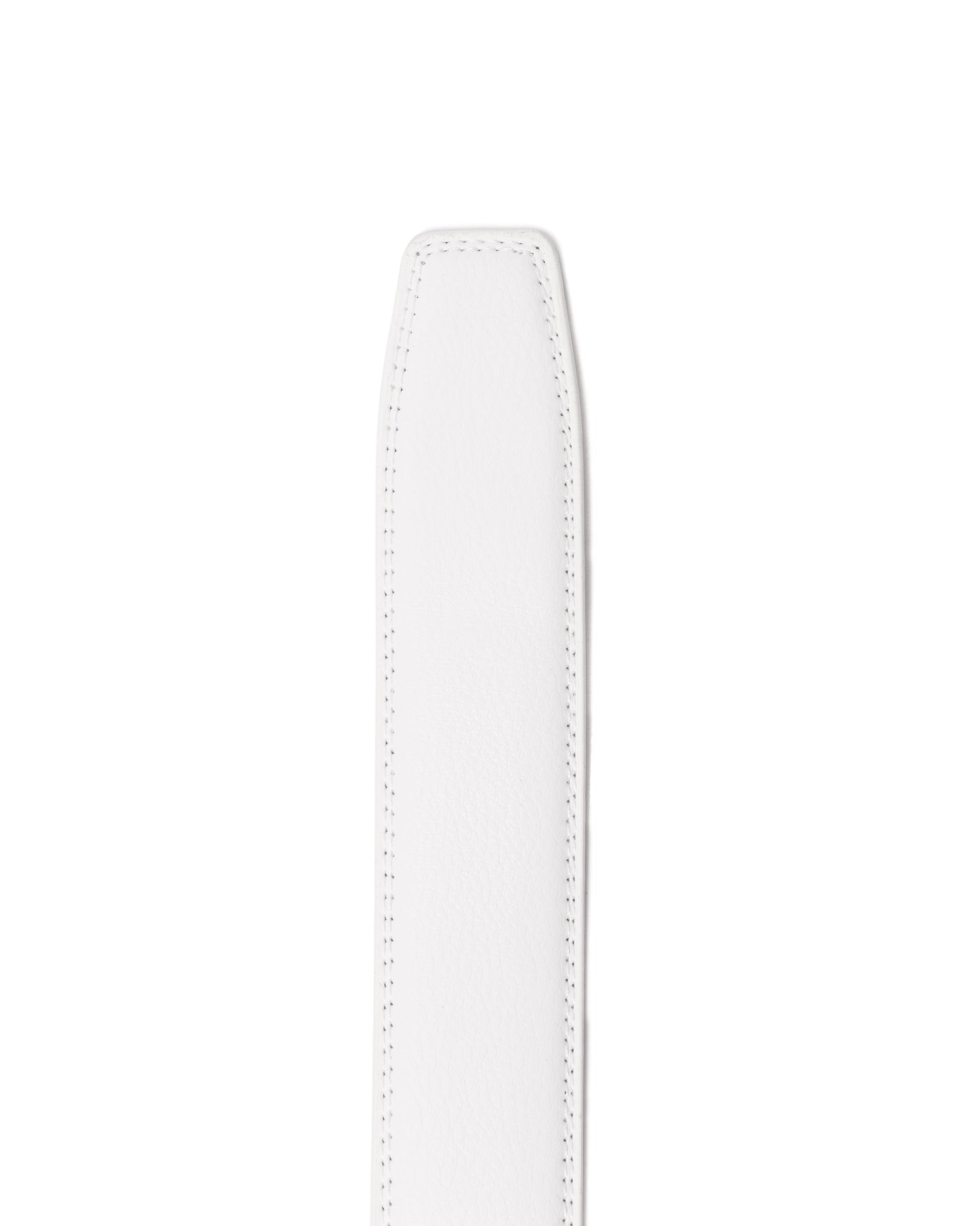 White Leather Click Belt