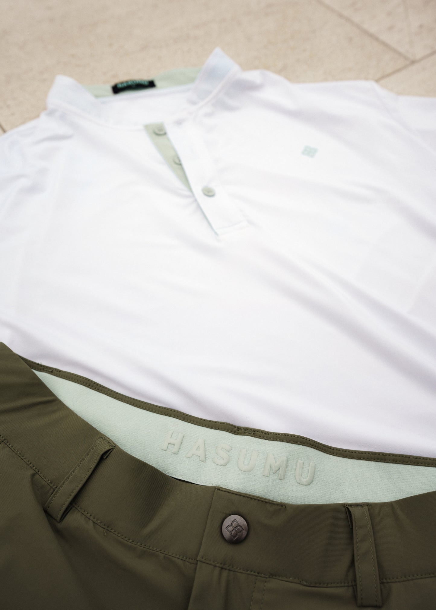White 3 Button Tee