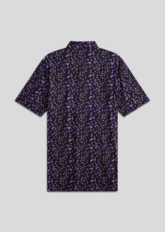 Purple classic fit polo shirt made from premium stretchy fabric for comfort.