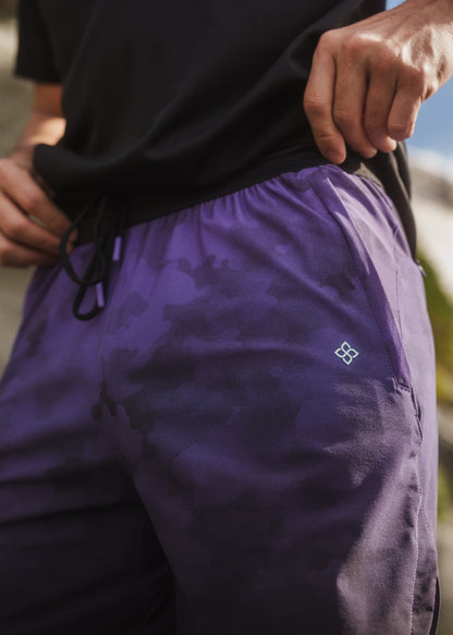 Purple Camo Active Shorts