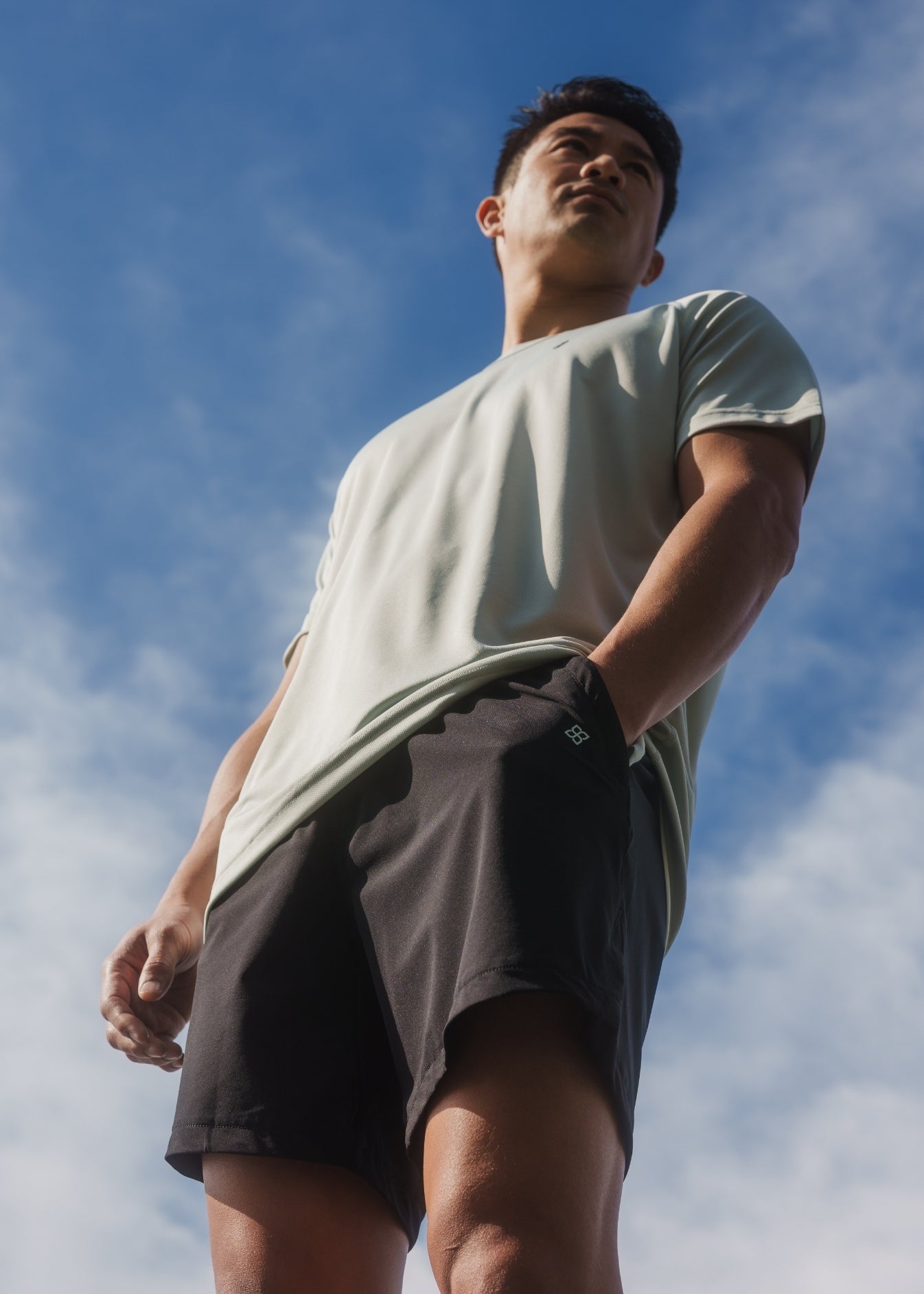 Black/Green Active Shorts