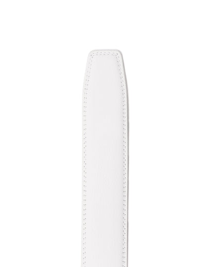 White Leather Click Belt