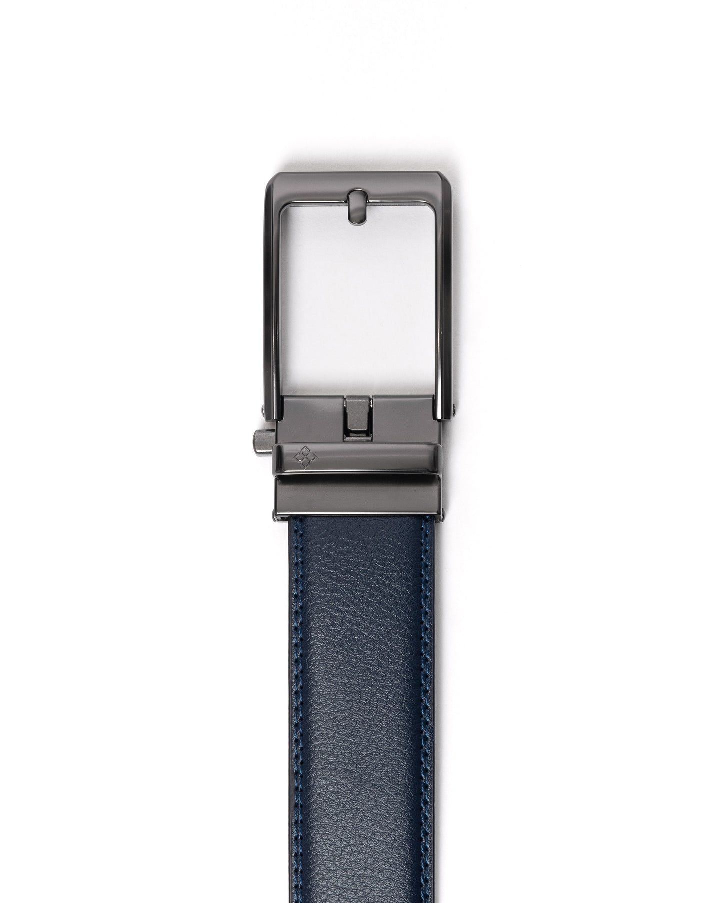 Navy Leather Click Belt