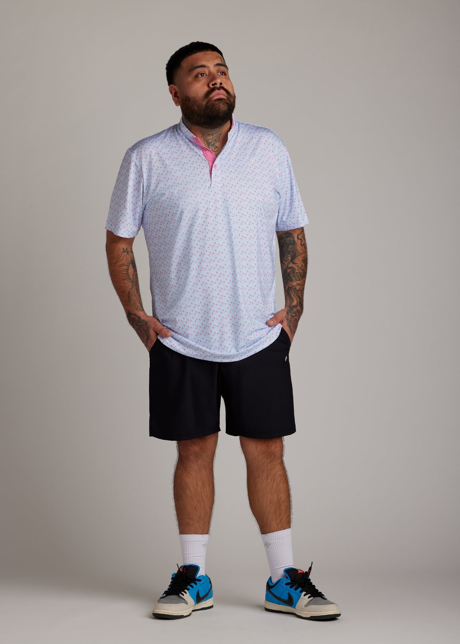 Black ultra-lightweight four-way stretch golf walk shorts, ideal for modern athletes.