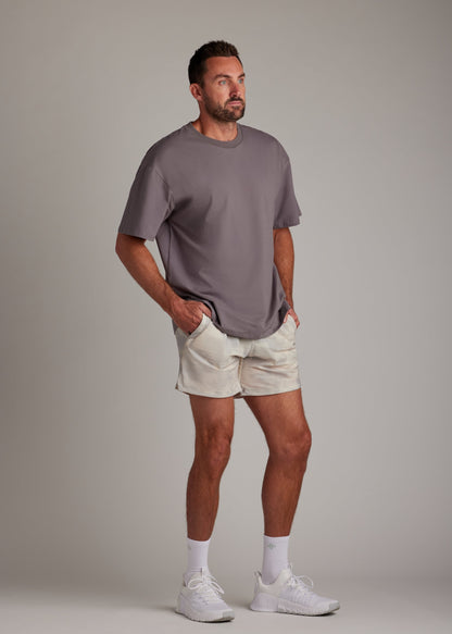 Everyday charcoal oversized tee, a wardrobe essential made from soft, breathable fabric.