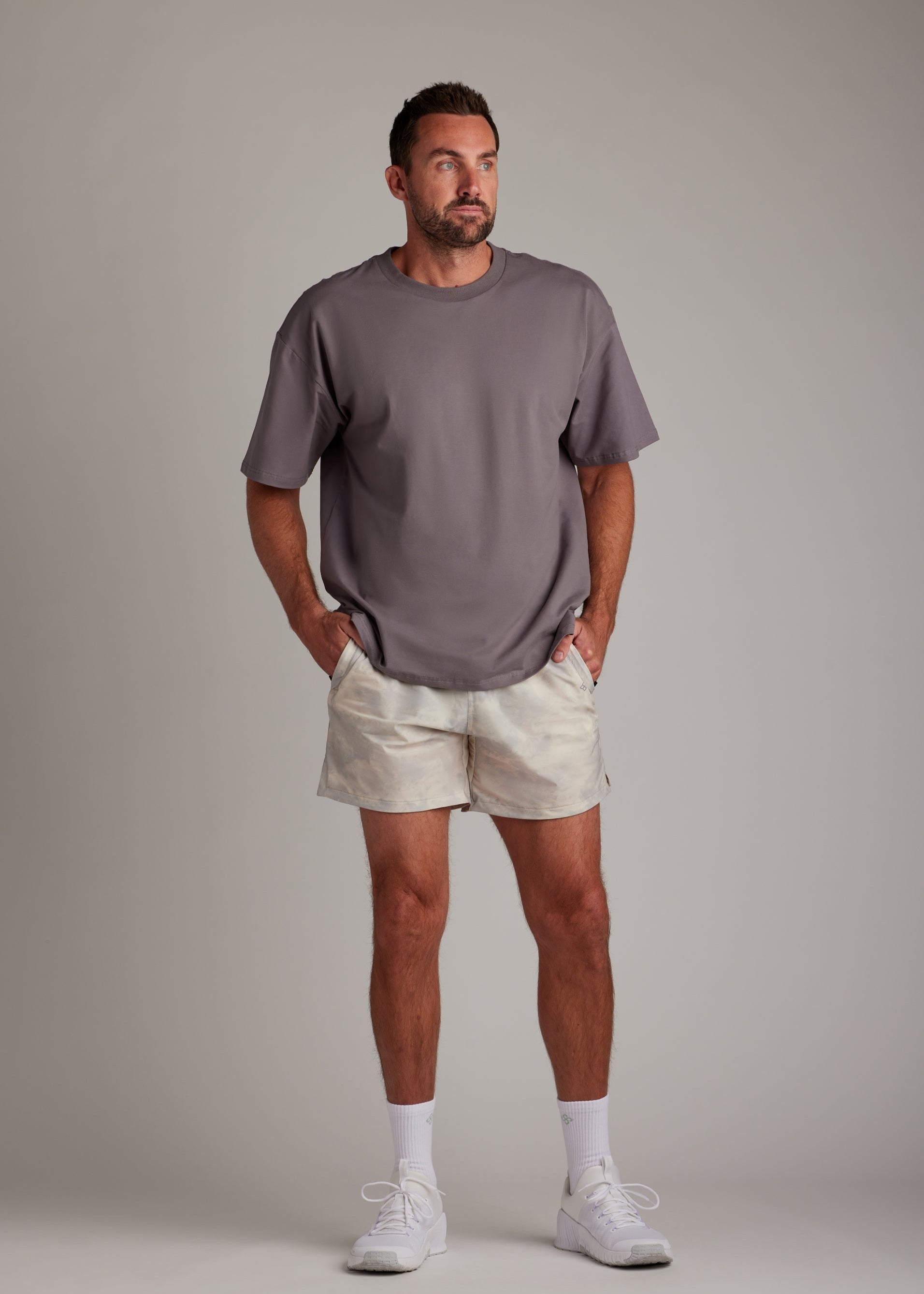 Charcoal oversized tee made from soft, breathable fabric for ultimate comfort and casual wear.