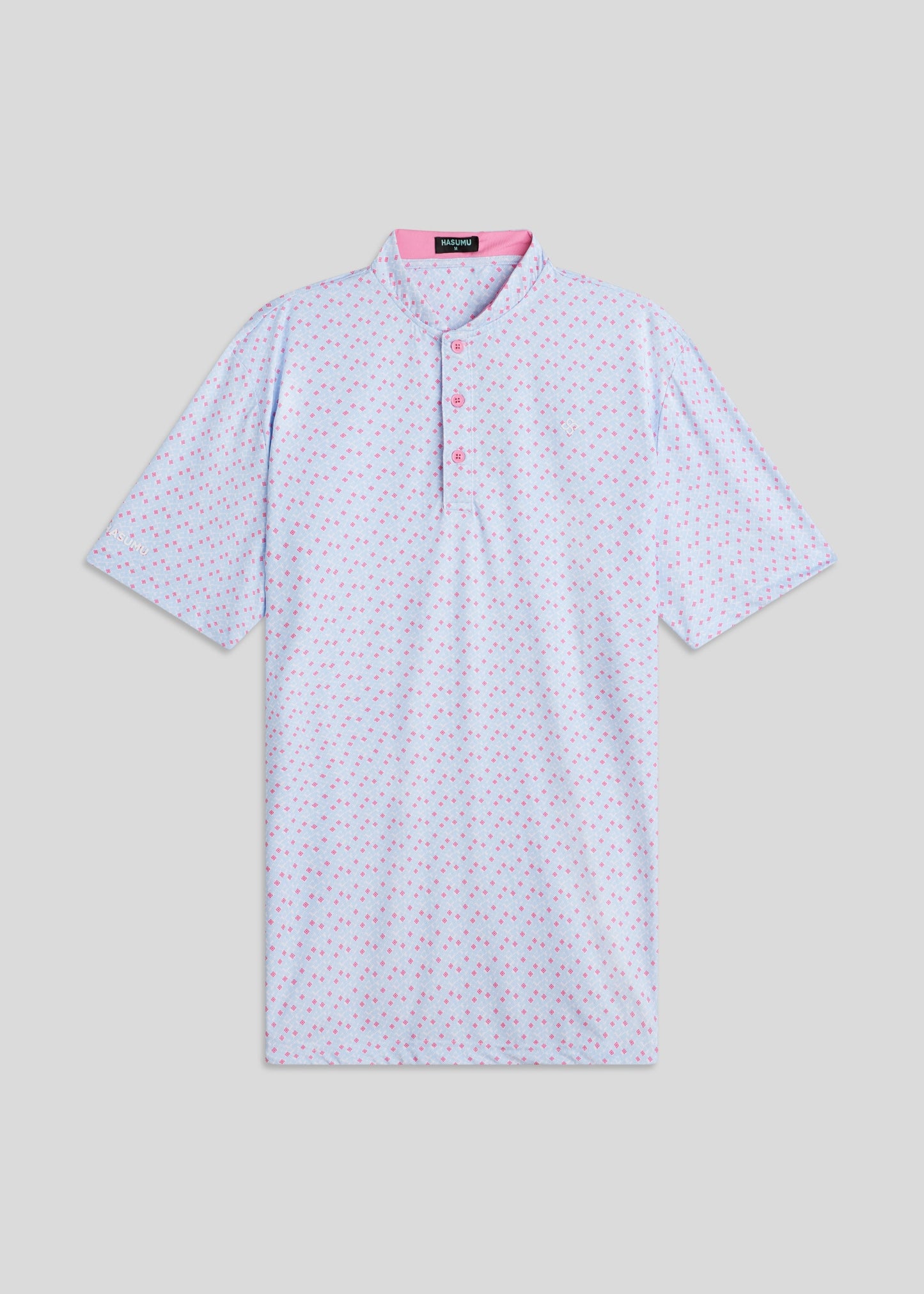 Cotton candy bladed collar polo, performance fabric for comfort and modern style.