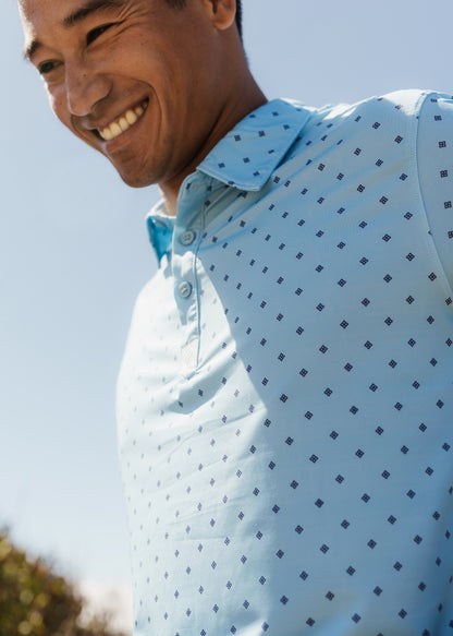 Jaspe teal classic fit polo, a modern twist on a timeless staple for comfort.