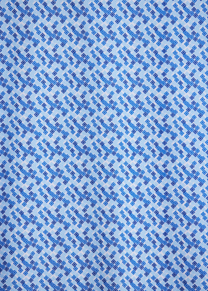 Matrix blue classic fit polo shirt made from premium stretchy fabric for comfort.