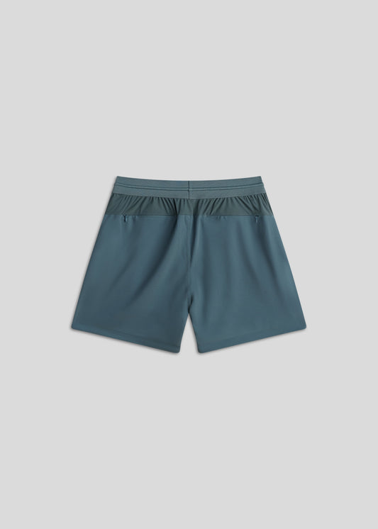 Hyper-breathable Midnight Emerald active shorts, perfect for running.