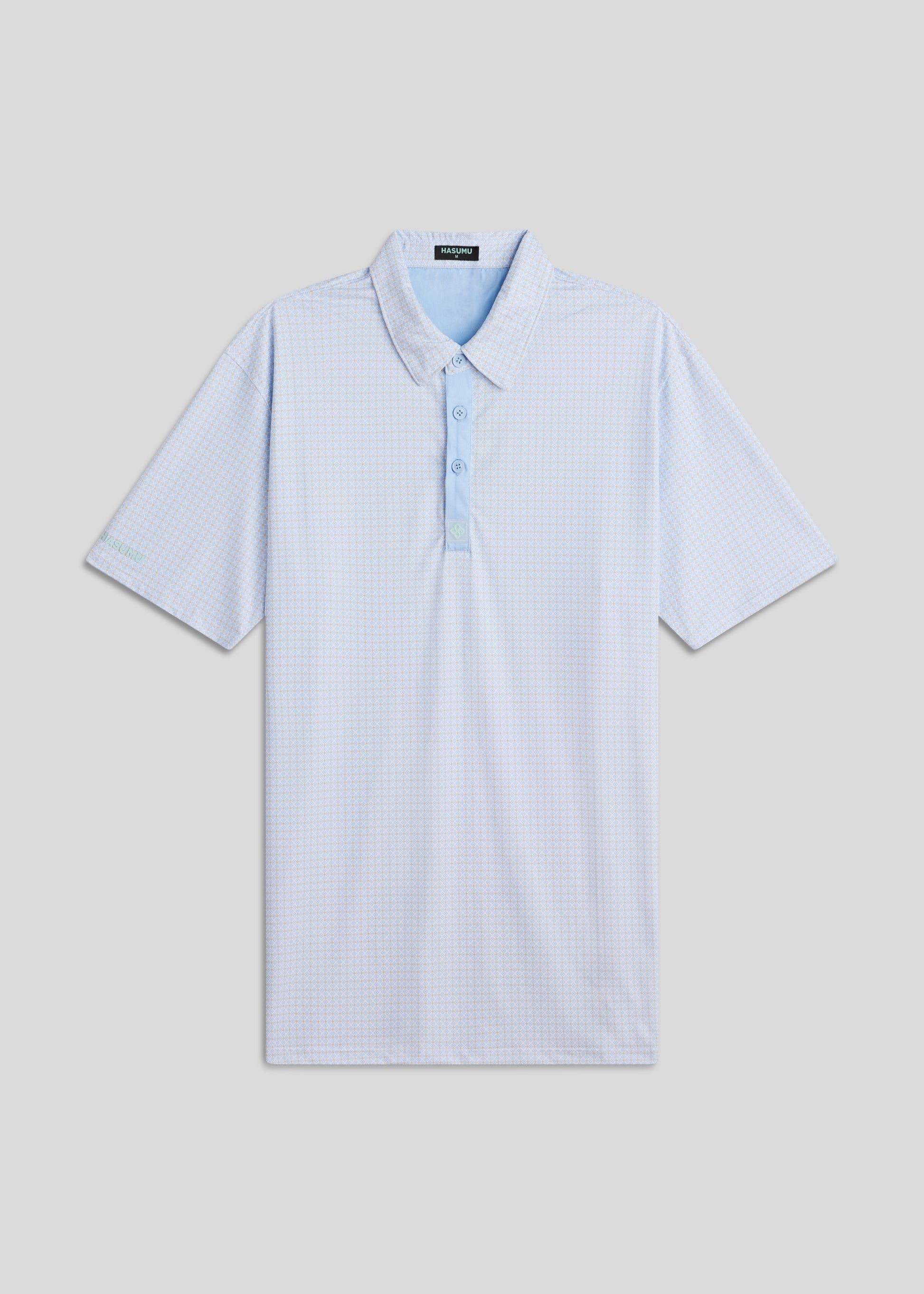 Porcelain sky classic fit polo shirt crafted from premium stretchy fabric for active wear.