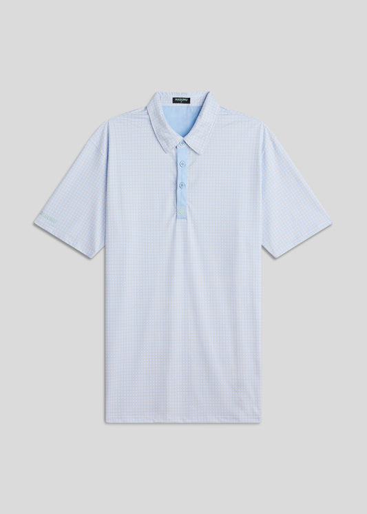 Porcelain sky classic fit polo shirt crafted from premium stretchy fabric for active wear.
