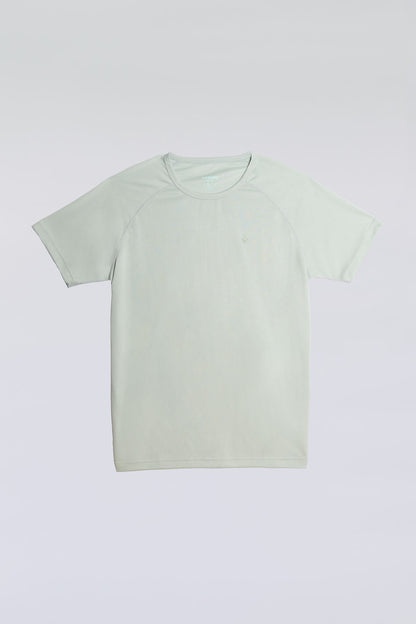 Seafoam green active tee in ultra-light stretch fabric for athletic performance.