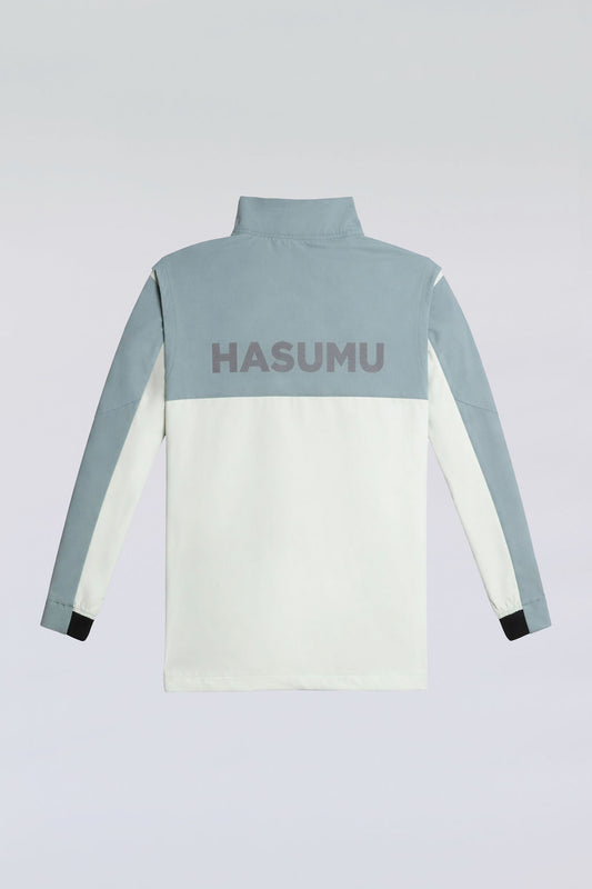 Back view of the Taylor Day greens windbreaker, a lightweight quarter zip.